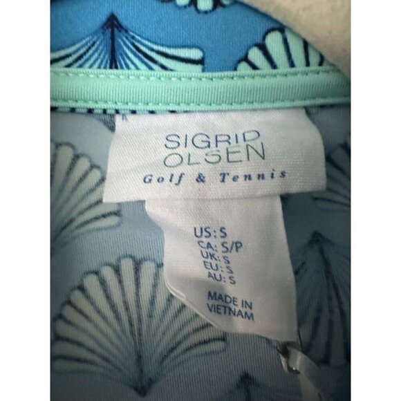 NWT Sigrid Olsen Golf Tennis Sleeveless Top Size Small Turquoise Coastal Preppy - Picture 4 of 7